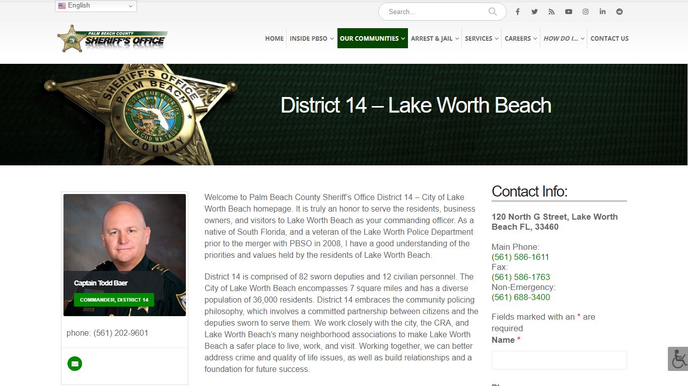 District 14 - Lake Worth Beach - Palm Beach County Sheriff's Office
